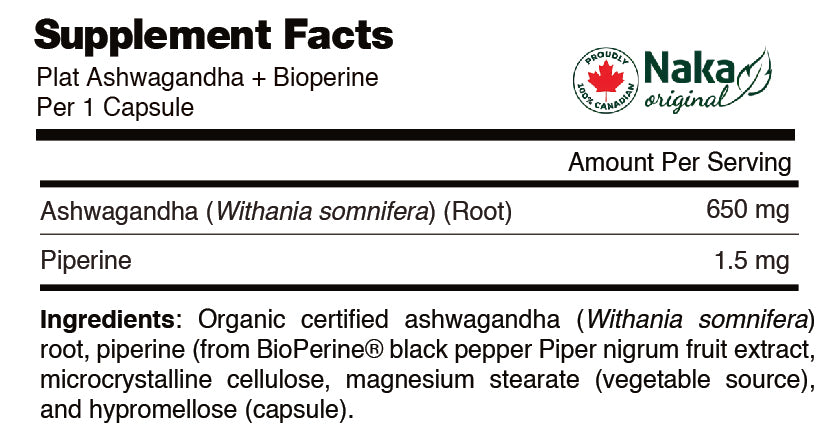 Plat Ashwagandha + Bioperine